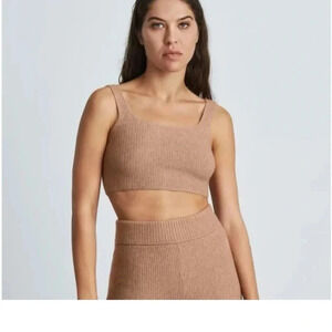 Everlane Cozy Tank Top Cropped Wool Blend Tan Color Size XS NWT